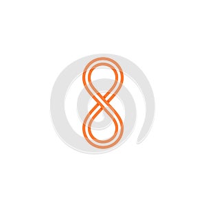 Number 8 stripes infinity shadow line colorful design symbol vector