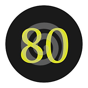 number 80 in a black circle