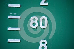 Number 80 on a ship`s hull