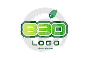 Number 830 numeral digit logo icon design