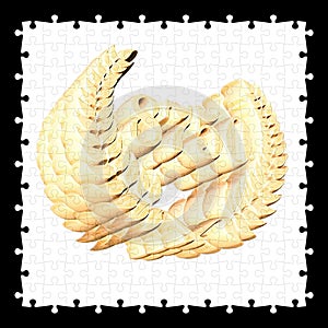 Number 8750 with laurel wreath or honor wreath as a 3D-illustration, 3D-rendering