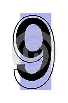 Number 9, for design or discounts. Vector illustration