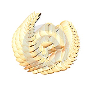 Number 91 with laurel wreath or honor wreath as a 3D-illustration, 3D-rendering