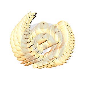 Number 96 with laurel wreath or honor wreath as a 3D-illustration, 3D-rendering
