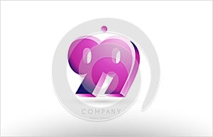 number 99 black white pink logo icon design