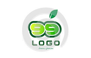 Number 99 numeral digit logo icon design