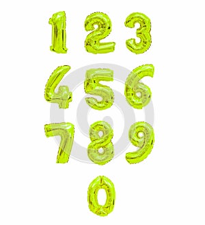 Number from balloons lime color