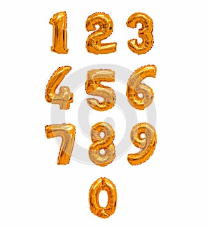 Number from balloons orange