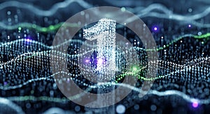 Number 1 blending into binary code digital universe