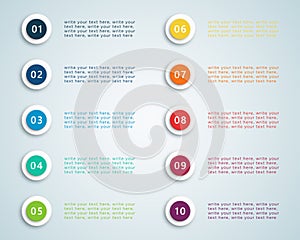 Number Bullet Points Vector 2 photo