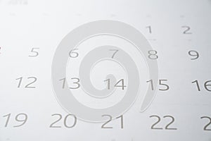 Number on calendar on the table background, planning for business meeting or travel planning concept