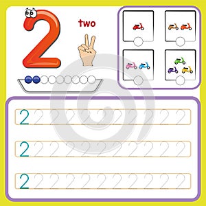 Number cards, Counting and writing numbers, Learning numbers, Numbers tracing worksheet for preschool