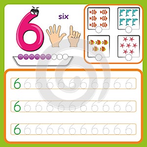 Number cards, Counting and writing numbers, Learning numbers, Numbers tracing worksheet for preschool