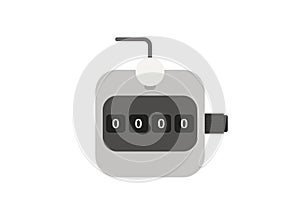 Number clicker. Hand counter. Simple flat illustration.