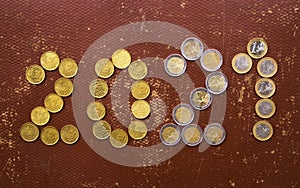 Number 2021 With Coins