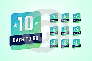 Number of days left labels, vector illustration in gradient style.