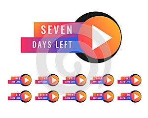 Number of days left stocker badge symbol design photo