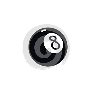 Number eight billiard ball icon. Vector. Illustration of a magic ball. Cartoon sign, symbol