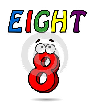 Number eight cartoon number illustration