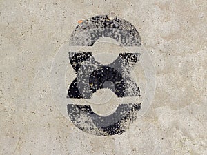 Number eight 8 on concrete wall background