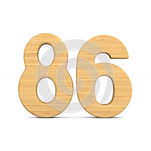 Number eighty six on white background. Isolated 3D illustration photo