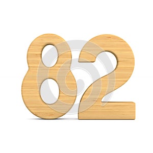Number eighty two on white background. Isolated 3D illustration photo
