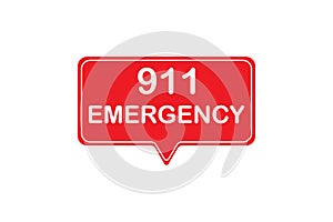 Number emergency 911 in red vector pointer icon isolated on white background .