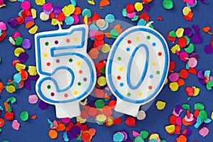 Number fifty birthday candle photo