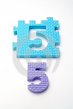 Number five puzzle mats. Focus on the front (small DOF)