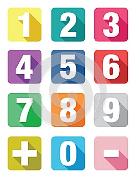 Number flat icon sets photo