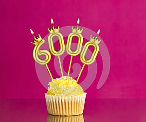 Number of followers or likes - Candle number 6000