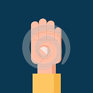 Number 4 four Flat icon. Isolated Vector symbol