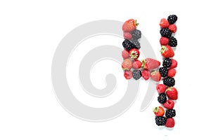 Number four with fruits