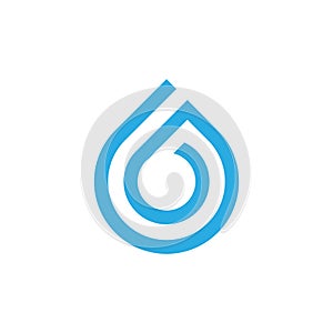 Number 6 geometric drop water symbol vector