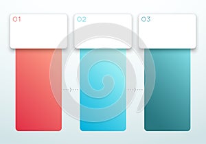 Number 1, 2, 3 Gradient Vertical Textbox Set Vector photo