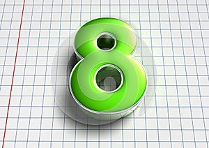 Number 8 green 3D.