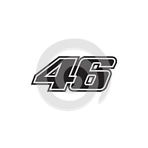 Number 46 icon symbol vector photo