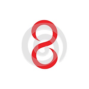 Number 8 infinity line symbol logo vector