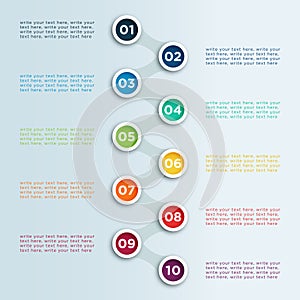 Number Linked Bullet Points In Circles Infographic Template