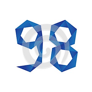 Number 98 logo with gemetric pattern