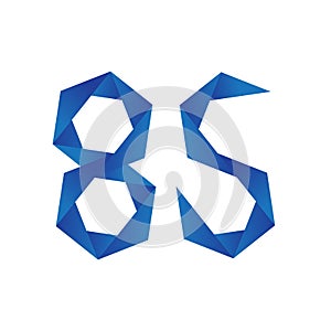 Number 85 logo with gemetric pattern