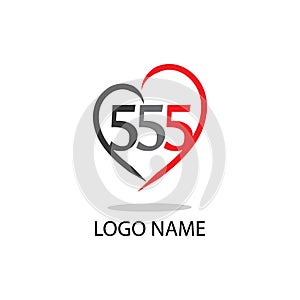 555 number logo vector illustration icon