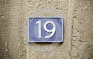 Number nineteen in the wall