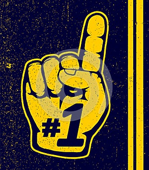 Number one foam hand sign illustration positive slogan motivational quote wallpaper tee graphic style art print sticker design set