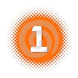 Number one on halftone round shape