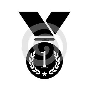 Number one medal vector icon