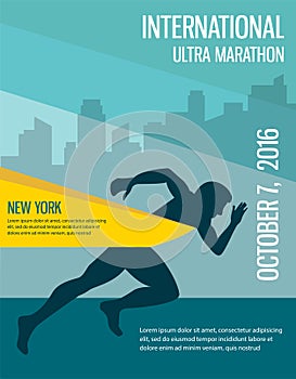 Number one winner at a finish line. poster design template