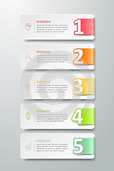 Number option banner infographic template 5 steps,
