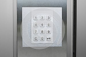 Number pad on door - number keypad closeup