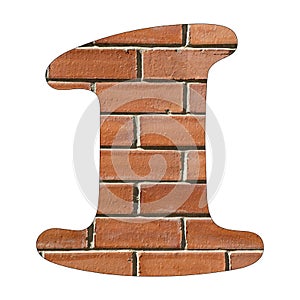 Number 1 - Red brick wall background